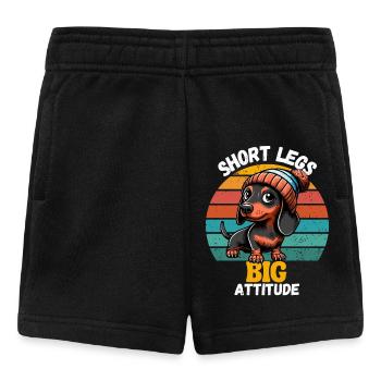 Dog Dachshund Beanie Retro Dachshund Friend Cute Woof - Baby Shorts - black - Front