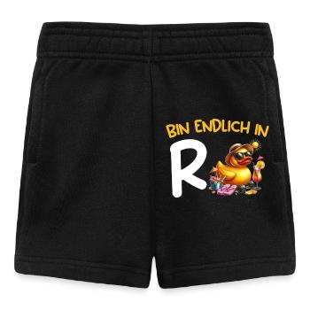 Ruhestand BIN ENDLICH IN R ENTE Lustiges Rentner - Baby Shorts - Schwarz - Vorne