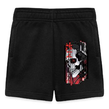 Cyborg black kanji skull - Baby Shorts - black - Front