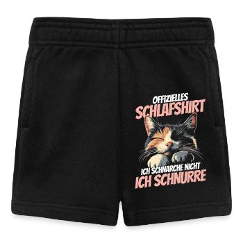 nieOffizielles Schlafshirt - Dreifarbiges Kätzchen - Baby Shorts - Schwarz - Vorne
