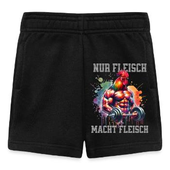 Only Meat Makes Meat Rooster Gym Saying - Baby Shorts - black - Front