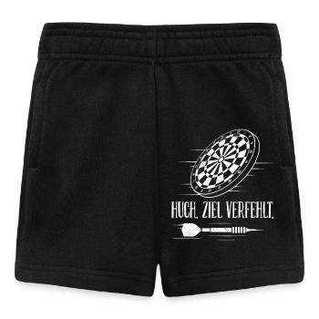 Dartspieler HUCH ZIEL VERFEHLT Lustiges Darts - Baby Shorts - Schwarz - Vorne