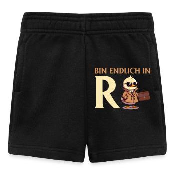 Ruhestand BIN ENDLICH IN R ENTE Lustiges Rentner - Baby Shorts - Schwarz - Vorne