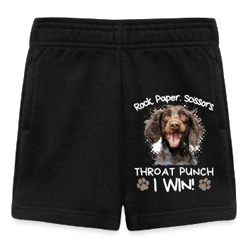 Rock Paper Scissors Throat Punch - Spaniel - Baby Shorts - black - Front