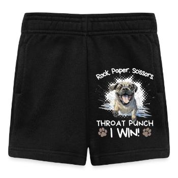 Rock Paper Scissors Pug Funny Sarcastic - Baby Shorts - black - Front