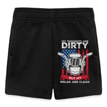 Meine Gedanken sind schmutzig, aber meine Schweißer sind sauber - Baby Shorts - Schwarz - Vorne