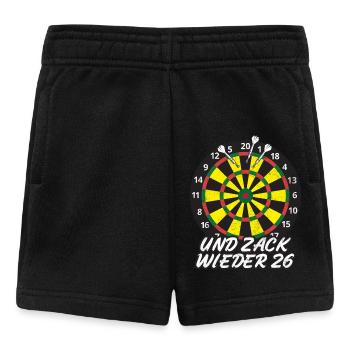 Dartspieler UND ZACK WIEDER 26 Lustiges Darts - Baby Shorts - Schwarz - Vorne