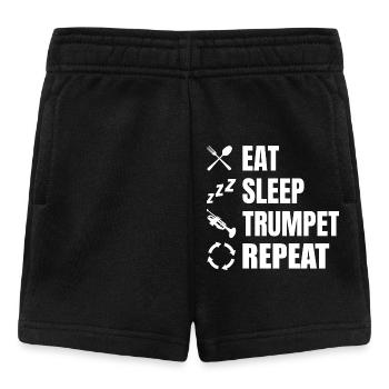 Eat Sleep Trumpet Repeat - Baby Shorts - Schwarz - Vorne