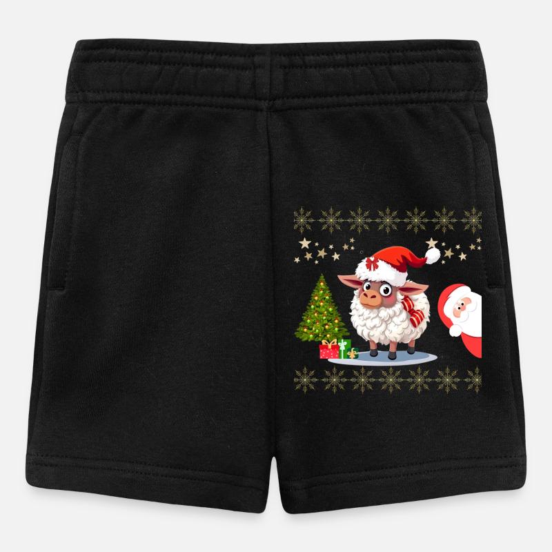 Mouton Festif de Noël - Pulls et Habits Mignons - Short Bébé - noir
