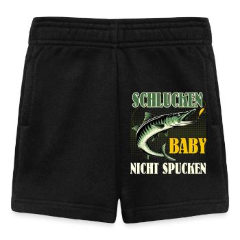 Hecht Angler SCHLUCKEN BABY NICHT SPUCKEN Lustiges - Baby Shorts - Schwarz - Vorne