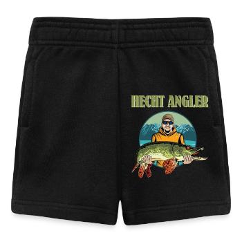 HECHT ANGLER Geburtstag Angeln Hobby Fischen - Baby Shorts - Schwarz - Vorne