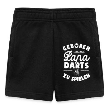 Geboren um mit Papa Darts zu spielen - Baby Shorts - Schwarz - Vorne