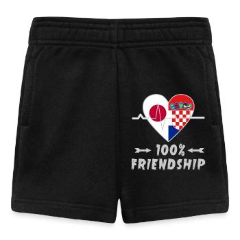Japan und Kroatien 100% Freundschaft - Baby Shorts - Schwarz - Vorne