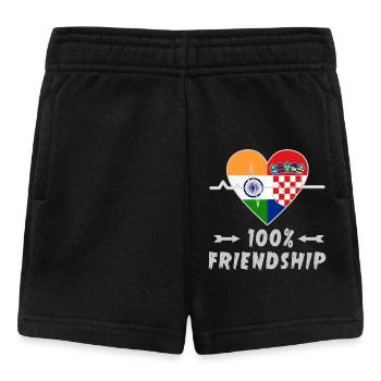 Indien und Kroatien 100% Freundschaft - Baby Shorts - Schwarz - Vorne