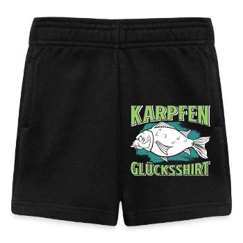 Angler Outfiit KARPFEN GLÜCKSSHIRT Lustiges - Baby Shorts - Schwarz - Vorne