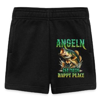 ANGELN IST MEIN HAPPY PLACE Lustiges Angler - Baby Shorts - Schwarz - Vorne