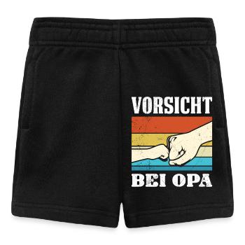 Großvater VORSICHT BEI OPA Lustiges Geburtstags - Baby Shorts - Schwarz - Vorne