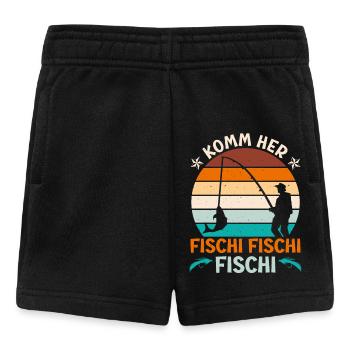 Angler KOMM HER FISCHI FISCHI FISCHI Lustiges - Baby Shorts - Schwarz - Vorne