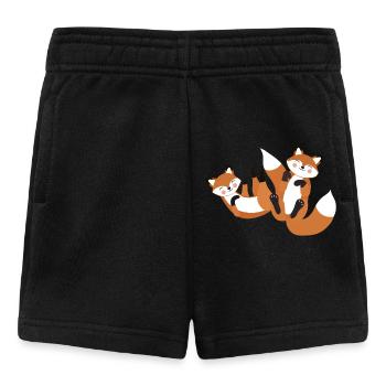 Renards heureux - Design minimaliste d’animaux de la forêt - Short Bébé - noir - Devant