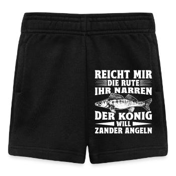 Angler REICHET MIR DIE RUTEN IHR NARREN KÖNIG WILL - Baby Shorts - Schwarz - Vorne