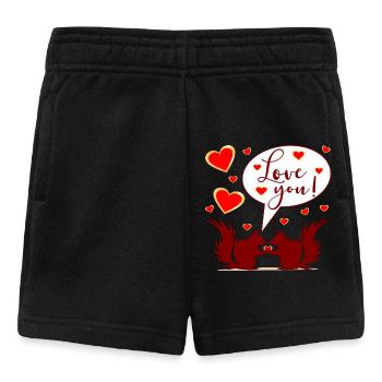 SQUIRREL - LOVE YOU COUPLE - Baby Shorts - Schwarz - Vorne
