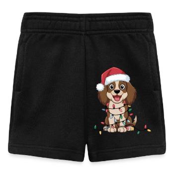 Welsh Springer Spaniel Noël Lumières de Noël - Short Bébé - noir - Devant