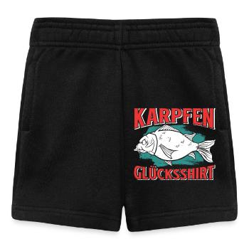 Angler Outfiit KARPFEN GLÜCKSSHIRT Lustiges - Baby Shorts - Schwarz - Vorne