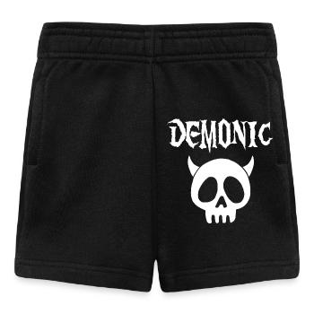 Tête de mort démoniaque blanc - Short Bébé - noir - Devant