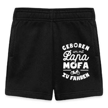Geboren um mit Papa Mofa zu fahren - Baby Shorts - Schwarz - Vorne