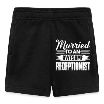 Receptionist Married To An Awesome Receptionist - Baby Shorts - black - Front