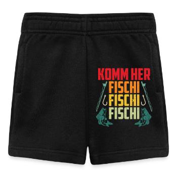 Angler KOMM HER FISCHI FISCHI FISCHI Lustiges - Baby Shorts - Schwarz - Vorne