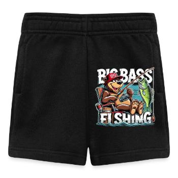 Fishing Big Perch Fishing Bear Angler Gift - Baby Shorts - black - Front