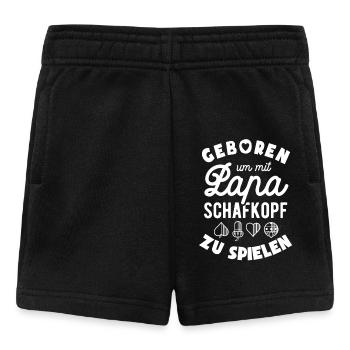Geboren um mit Papa Schafkopf zu spielen - Baby Shorts - Schwarz - Vorne