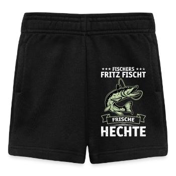 Hecht Angeln FISCHERS FRITZE FISCHT FRISCHE HECHTE - Baby Shorts - Schwarz - Vorne