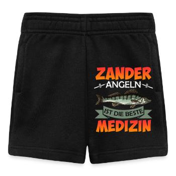 ZANDER ANGELN IST DIE BESTE MEDIZIN Lustiges - Baby Shorts - Schwarz - Vorne