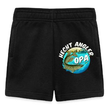 HECHT ANGLER OPA Lustiges Angeln Hobby Opi - Baby Shorts - Schwarz - Vorne