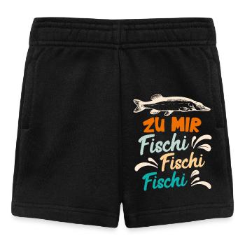 Angler Outfit ZU MIR FISCHI FISCHI FISCHI Lustiges - Baby Shorts - Schwarz - Vorne