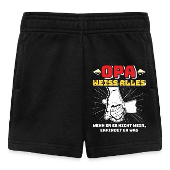 OPA WEIß ALLES WENN ER ES NICHT WEIß ERFINDET ER - Baby Shorts - Schwarz - Vorne