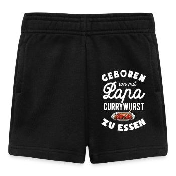 Geboren um mit Papa Currywurst zu essen - Baby Shorts - Schwarz - Vorne