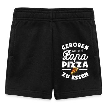 Geboren um mit Papa Pizza zu essen - Baby Shorts - Schwarz - Vorne