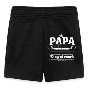 Papa King of the Couch Lustiger Papa Spruch Väter - Baby Shorts - Schwarz - Vorne