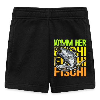 Angeln Hobby KOMM HER FISCHI FISCHI FISCHI Lustig - Baby Shorts - Schwarz - Vorne