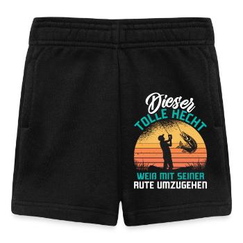 Angler Outfit DIESER TOLLE HECHT Lustiges Angeln - Baby Shorts - Schwarz - Vorne
