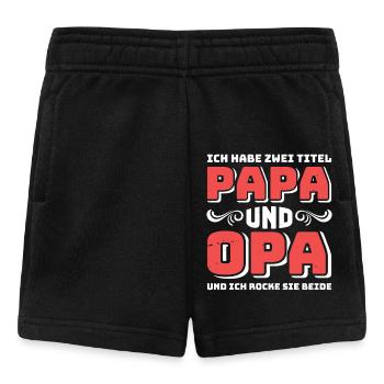 Großvater HABE ZWEI TITEL PAPA UND OPA ROCKE BEIDE - Baby Shorts - Schwarz - Vorne