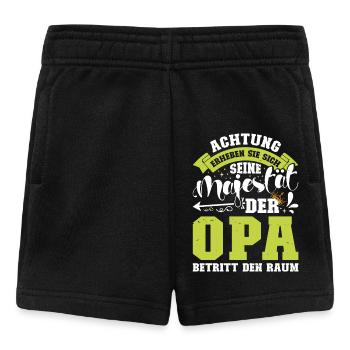Opi ACHTUNG ERHEBEN SIE SICH OPA BETRITT DEN RAUM - Baby Shorts - Schwarz - Vorne