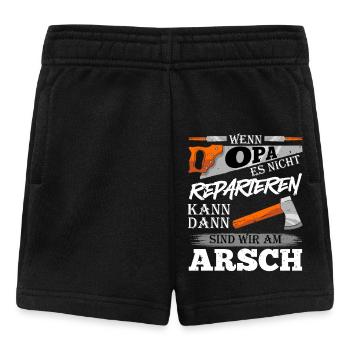 Großvater WENN OPA ES NICHT REPARIEREN KANN - Baby Shorts - Schwarz - Vorne