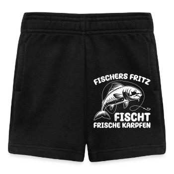 Angler FISCHERS FRITZE FISCHT FRISCHE KARPFEN - Baby Shorts - Schwarz - Vorne