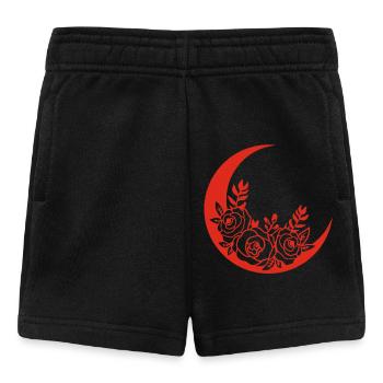 Roter blühender Mond - Baby Shorts - Schwarz - Vorne