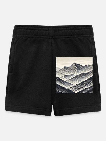 Linienberge der Schatten - Baby Shorts - Schwarz