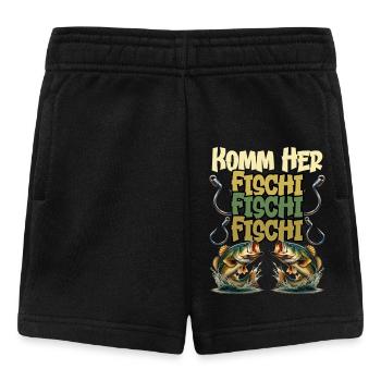 Angler KOMM HER FISCHI FISCHI FISCHI Lustiges - Baby Shorts - Schwarz - Vorne